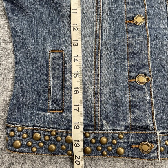 Stetson Western Wear Vest Womens Small Studded Button Front Pockets Cotton - Picture 7 of 7